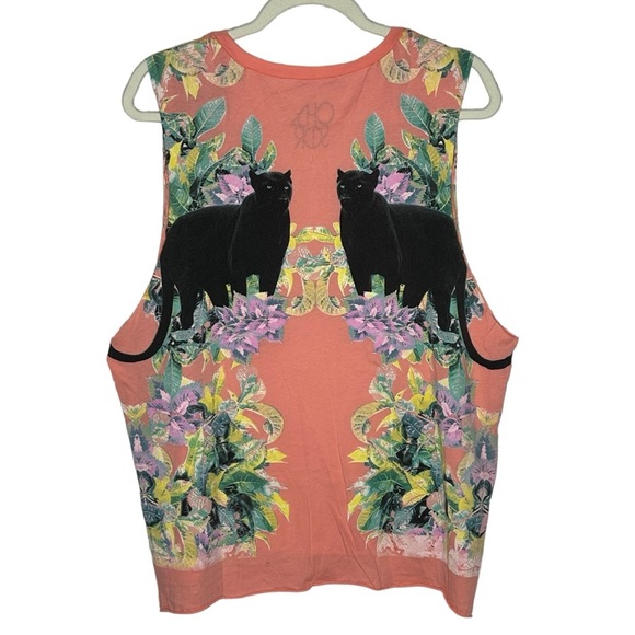 Chaser Floral Panther Print Tank Top NWT - Picture 2 of 13
